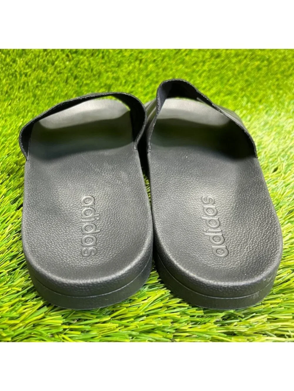 Adidas Adilette Shower Mens Size 7 All Black Beach Outdoor Slip On Slide Sandals